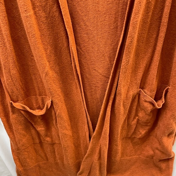 Ava & Viv Women's Orange long open front 2 pocket Sweater ladies sz 3x - Picture 3 of 5